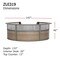 Linea Italia Reception Desk 11.1 ft D X 46 in H, 11.8 ft W X Thermofused Laminate, Clear, Walnut ZUI319 - alternate 3